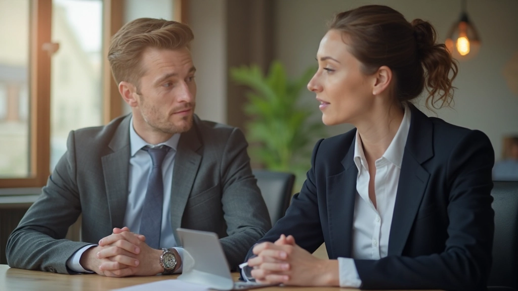 Dvaja profesionáli sa počúvajú počas pracovného stretnutia v kancelárií