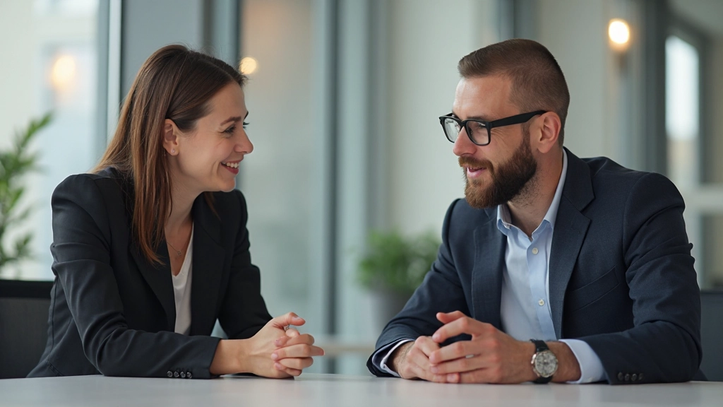 Dvaja profesionáli diskutujúci počas stretnutia